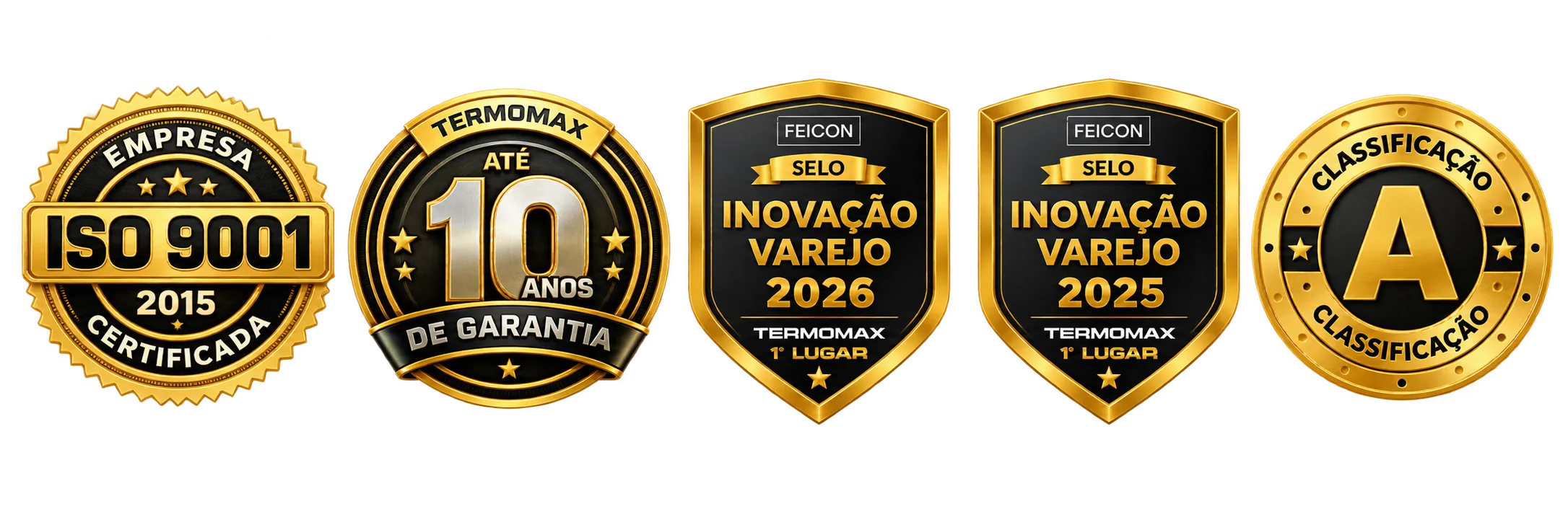 Maior Indústria de Aquecimento Solar do Brasil - Home 7 Premium Gold and Black Award Badge Collection